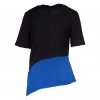 BALENCIAGA ASSYMETRIC TOP IN BLACK AND BLUE COLOR COMBINATION SIZE:FR38